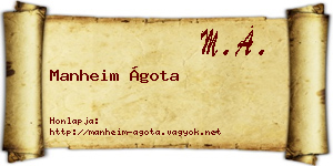 Manheim Ágota névjegykártya